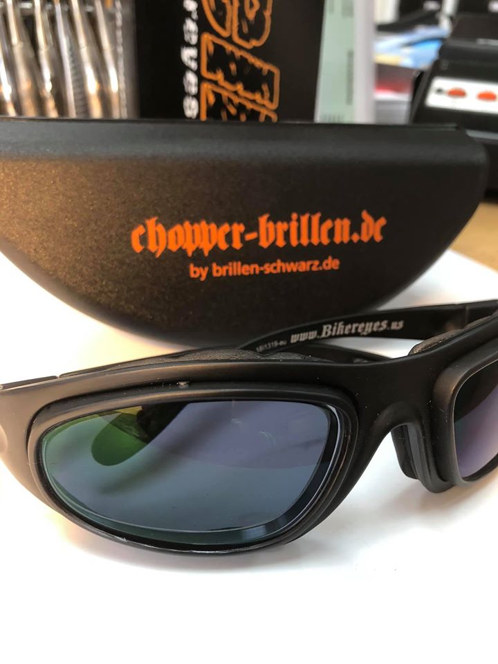 Choppers Motorradbrille Sonnenbrille Anti Fog West Coast Bikerbrille gepolstert 